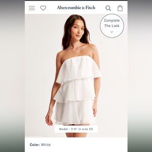 Abercrombie Organza Tiered Strapless Mini Dress